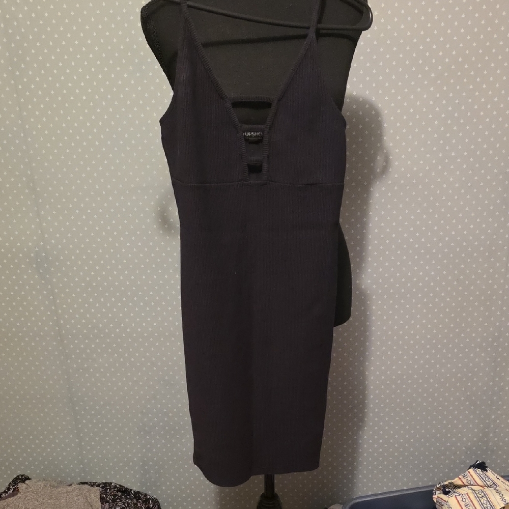 Topshop Black Midi Dress